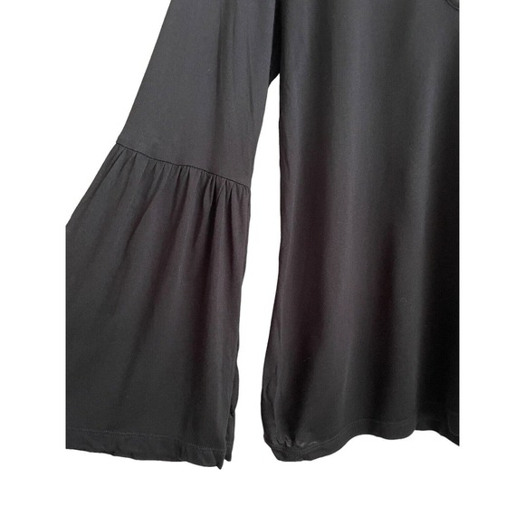 NWT Haute Hippie Key Hole Bell Sleeve‎ Top Blouse Size XS Black Mock Neck Boho - Picture 5 of 7